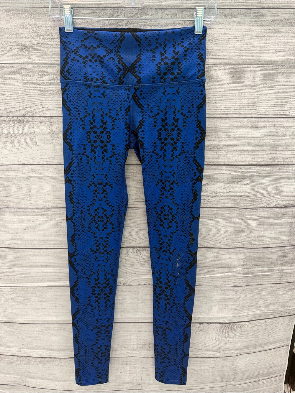 Noli Blue & Black Snake-Print High-Waist Leggings